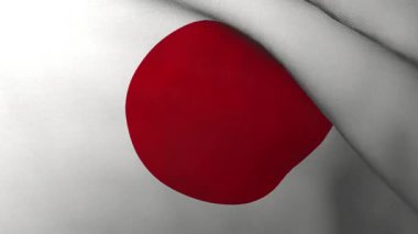 Japon Bayrağı dokusu. Asya ülkesinin bayrağını sallayan tam ekran, pürüzsüz bir video. Japon vatanseverlik ve spor etkinlikleri için hareket tasarımı. 3B canlandırma döngüsü canlandırılmış arkaplan