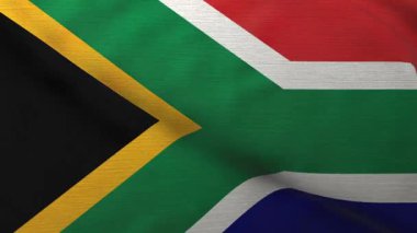 Güney Afrika Bayrak Dokusu. Tam ekran, rüzgarda dalgalanan SAR ulusal bayrağının kusursuz videosu. Vatanseverlik ve spor etkinlikleri için tasarlandı. 3B canlandırma döngüsü canlandırılmış arkaplan