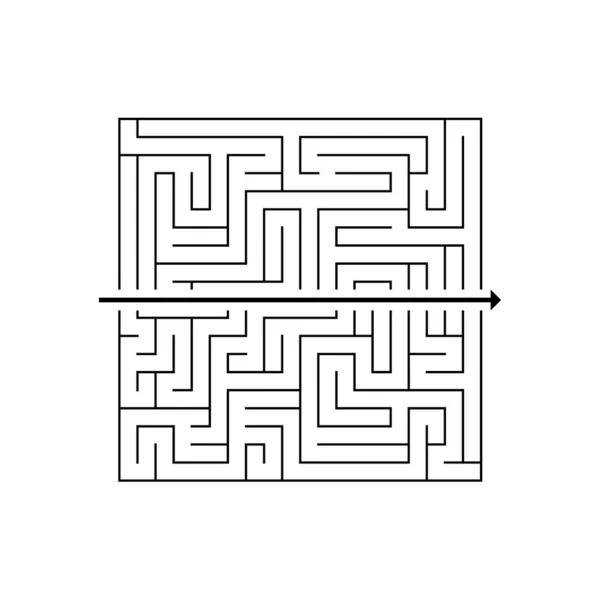 Labirinto com uma linha de caminho — Vetor de Stock