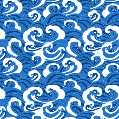 Geleneksel Japon dalgaları kusursuz desen