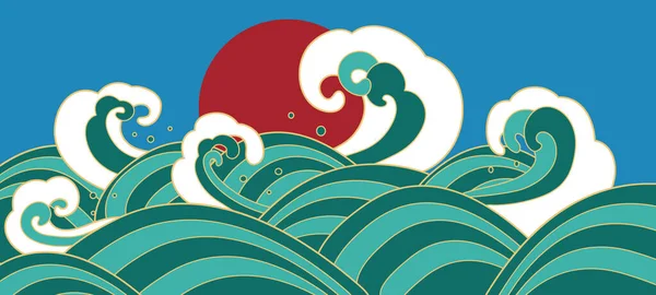 Japon deniz manzarası çizimi