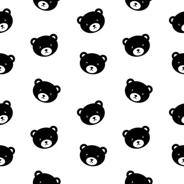 Sevimli oyuncak ayı yüzlü kusursuz desen