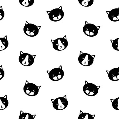 Sevimli kedi yüzlü kusursuz desen