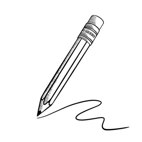 Dibujo a lápiz dibujado a mano con trazo — Vector de stock