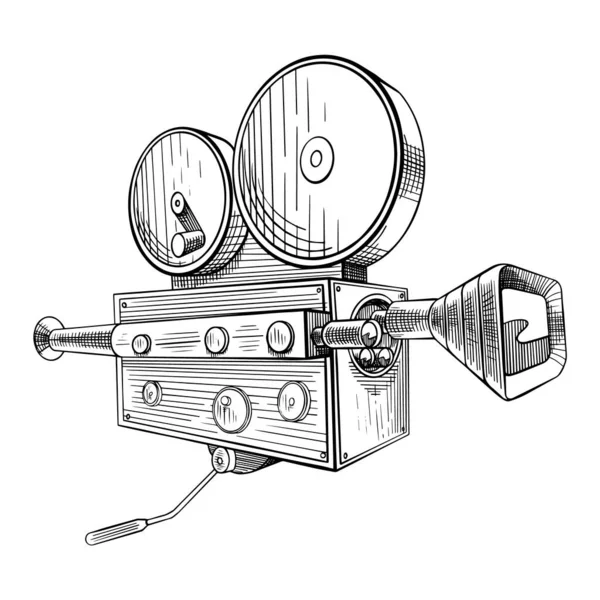 Esquisse de caméra de tournage — Image vectorielle