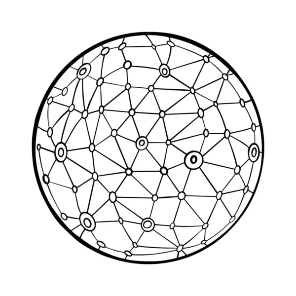 Wereldwijd handgetekend netwerkconcept. — Stockvector