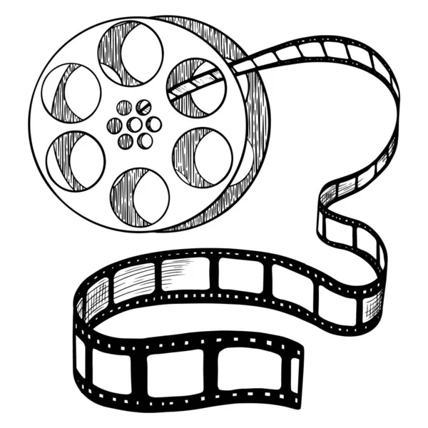 Cinema tape schets. — Stockvector