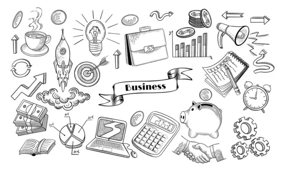 Business doodles collection — Stock Vector