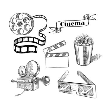 Eski moda film seti.