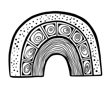 Desenli el çizimi gökkuşağı