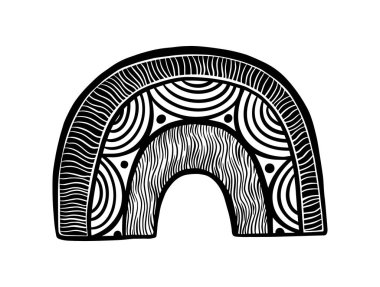 Desenli el çizimi gökkuşağı.