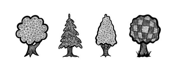 Σύνολο δέντρων με πτερύγια στο εσωτερικό — Διανυσματικό Αρχείο