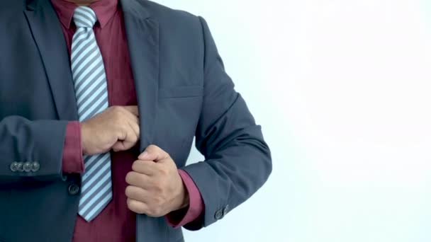 Mâna Omului Afaceri Luat Bancnotă Bani Din Buzunarul Costumului Său — Videoclip de stoc