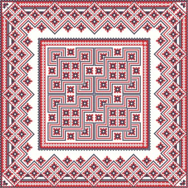 Romen vektör deseni geleneksel nakışlardan esinlenildi