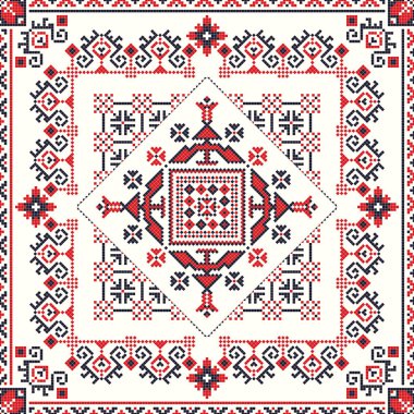 Romen vektör deseni geleneksel nakışlardan esinlenildi