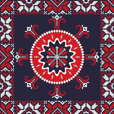 Romen vektör deseni geleneksel nakışlardan esinlenildi