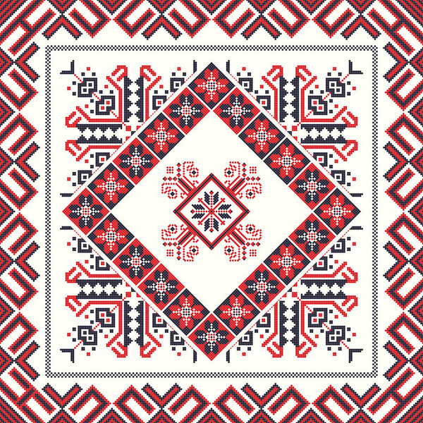 Румынский векторный узор, вдохновленный традиционной вышивкой