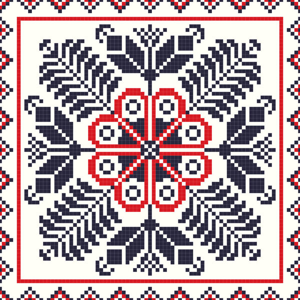 Румынский векторный узор, вдохновленный традиционной вышивкой