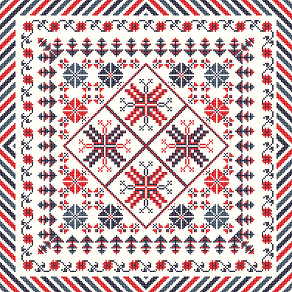 Румынский векторный узор, вдохновленный традиционной вышивкой