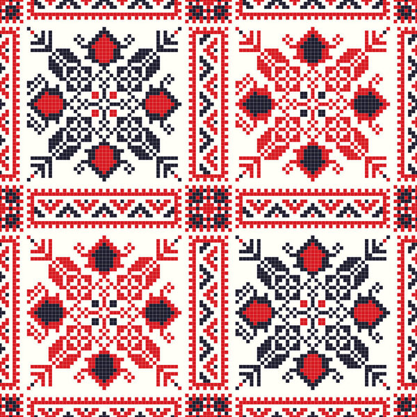 Румынский векторный узор, вдохновленный традиционной вышивкой