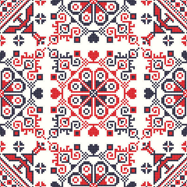 Румынский векторный узор, вдохновленный традиционной вышивкой