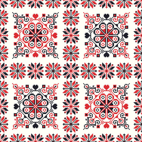 Румынский векторный узор, вдохновленный традиционной вышивкой