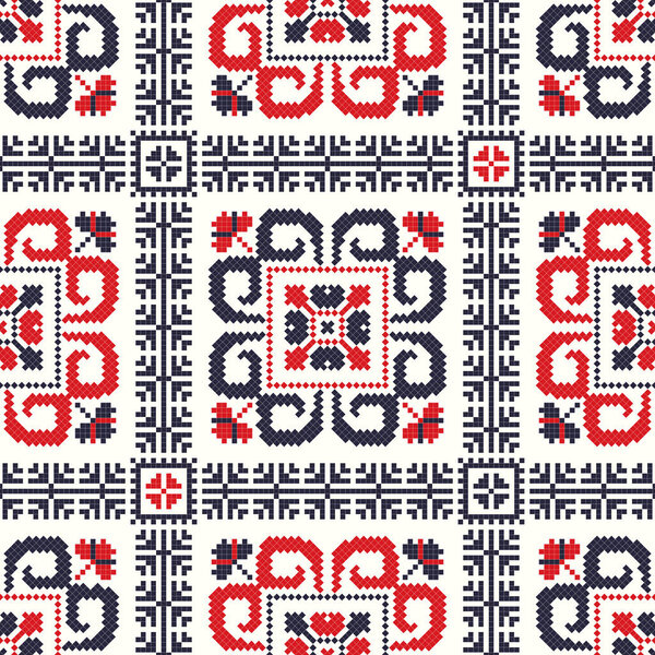 Румынский векторный узор, вдохновленный традиционной вышивкой