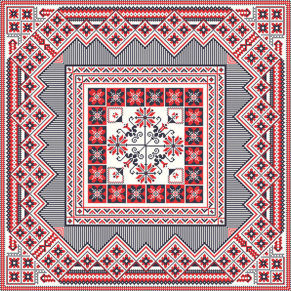 Румынский векторный узор, вдохновленный традиционной вышивкой