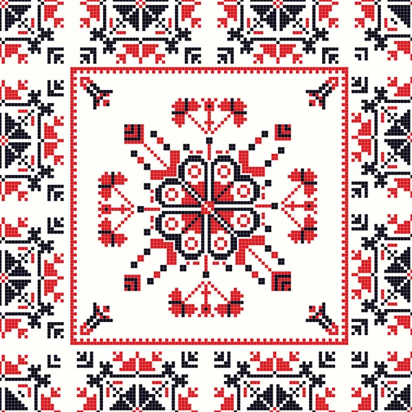 Romanian Vector Pattern Inspired Traditional Embroidery — Stock Vector