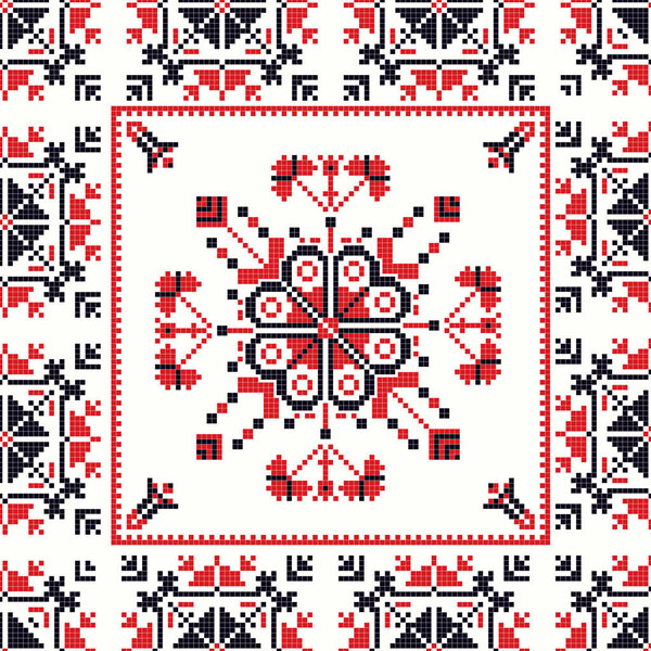 Румынский векторный узор, вдохновленный традиционной вышивкой