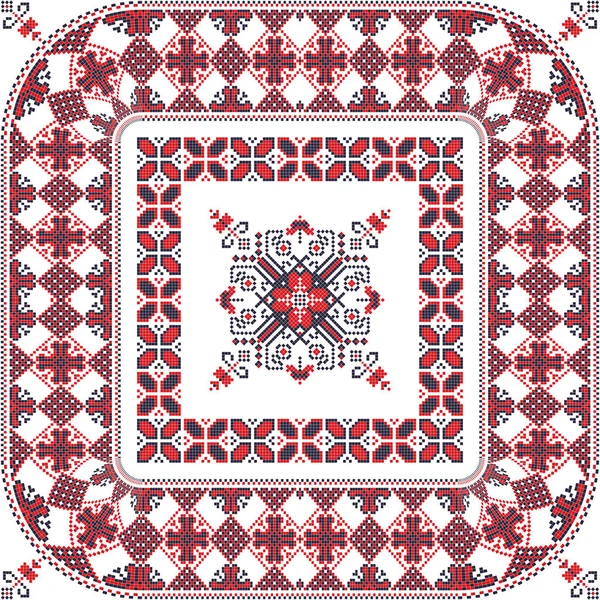Motif Vectoriel Roumain Inspiré Broderie Traditionnelle — Image vectorielle