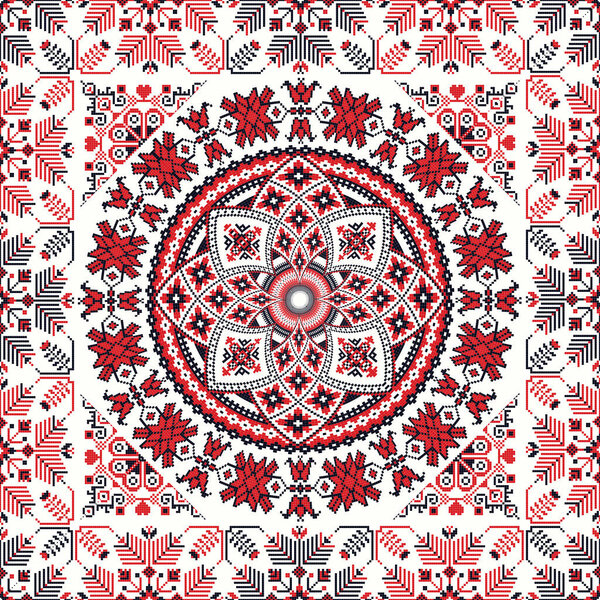 Румынский векторный узор, вдохновленный традиционной вышивкой