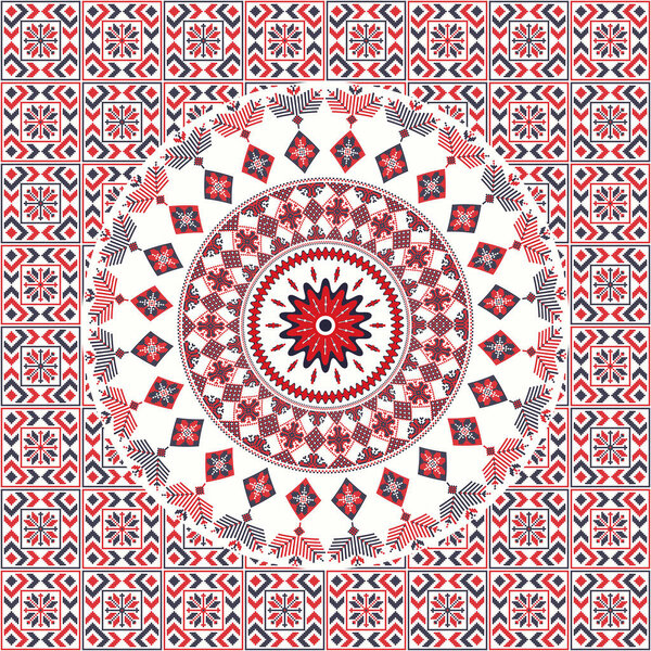 Румынский векторный узор, вдохновленный традиционной вышивкой
