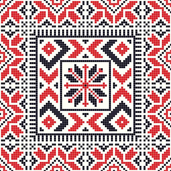 受传统刺绣启发形成的罗马尼亚语矢量图案 — 图库矢量图片