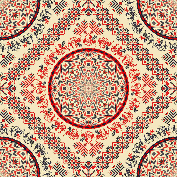 Румынский векторный узор, вдохновленный традиционной вышивкой