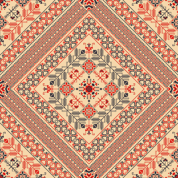 Румынский векторный узор, вдохновленный традиционной вышивкой