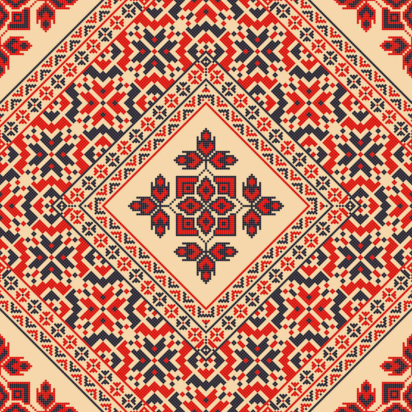 Румынский векторный узор, вдохновленный традиционной вышивкой