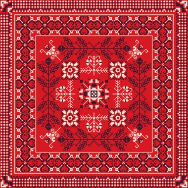 Romen vektör deseni geleneksel nakışlardan esinlenildi