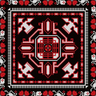 Romen vektör deseni geleneksel nakışlardan esinlenildi