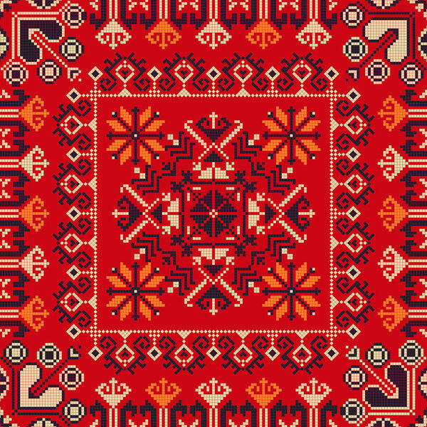 Romanian vector pattern inspired from traditional embroidery