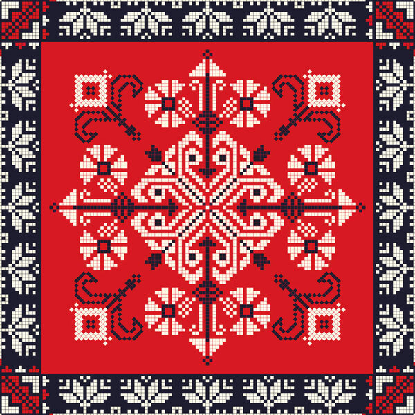 Румынский векторный узор, вдохновленный традиционной вышивкой