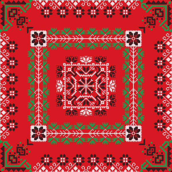 Румынский векторный узор, вдохновленный традиционной вышивкой