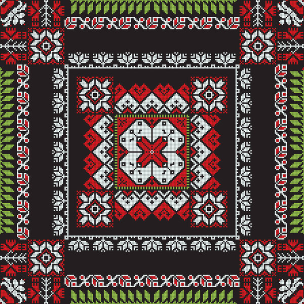 Румынский векторный узор, вдохновленный традиционной вышивкой