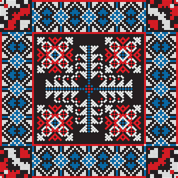 Румынский векторный узор, вдохновленный традиционной вышивкой