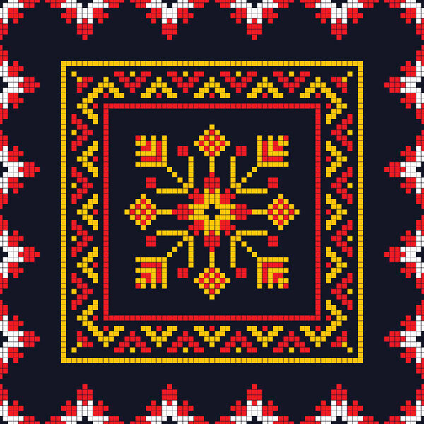 Румынский векторный узор, вдохновленный традиционной вышивкой