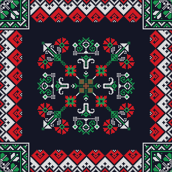 Румынский векторный узор, вдохновленный традиционной вышивкой