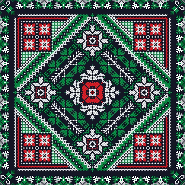 Motif Vectoriel Roumain Inspiré Broderie Traditionnelle — Image vectorielle