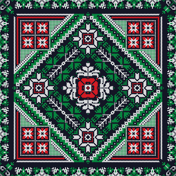 Румынский векторный узор, вдохновленный традиционной вышивкой