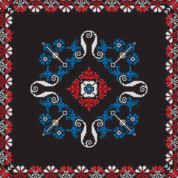 Romanian Vector Pattern Inspired Traditional Embroidery — Stock Vector