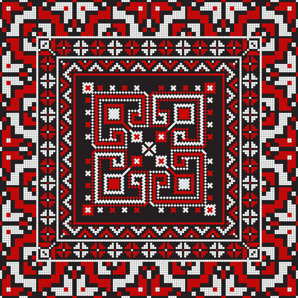 Румынский векторный узор, вдохновленный традиционной вышивкой